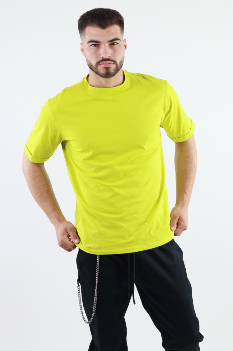 Tricou verde acid oversize cu print [4]
