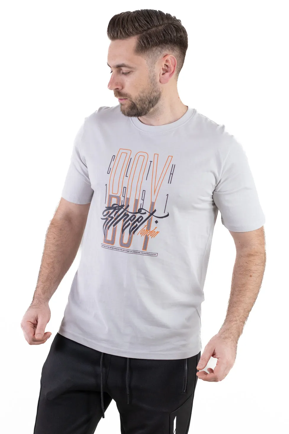 Tricou gri bumbac London [2]