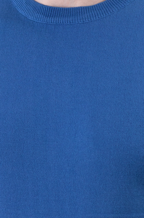 Tricou albastru simplu barbati din tricot [6]