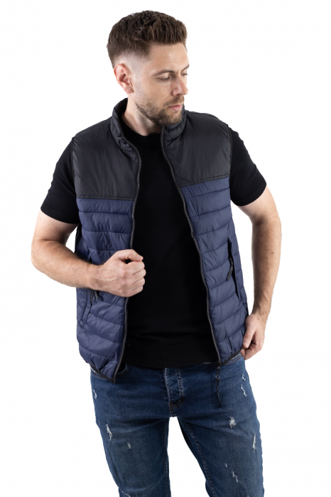 Vesta barbati bleumarin combinat cu negru [6]