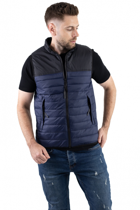 Vesta barbati bleumarin combinat cu negru [4]