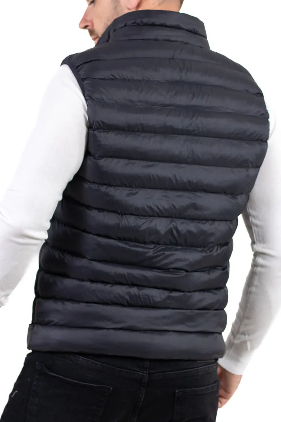 Vestă matlasată neagra bărbați – grosime medie, casual [4]