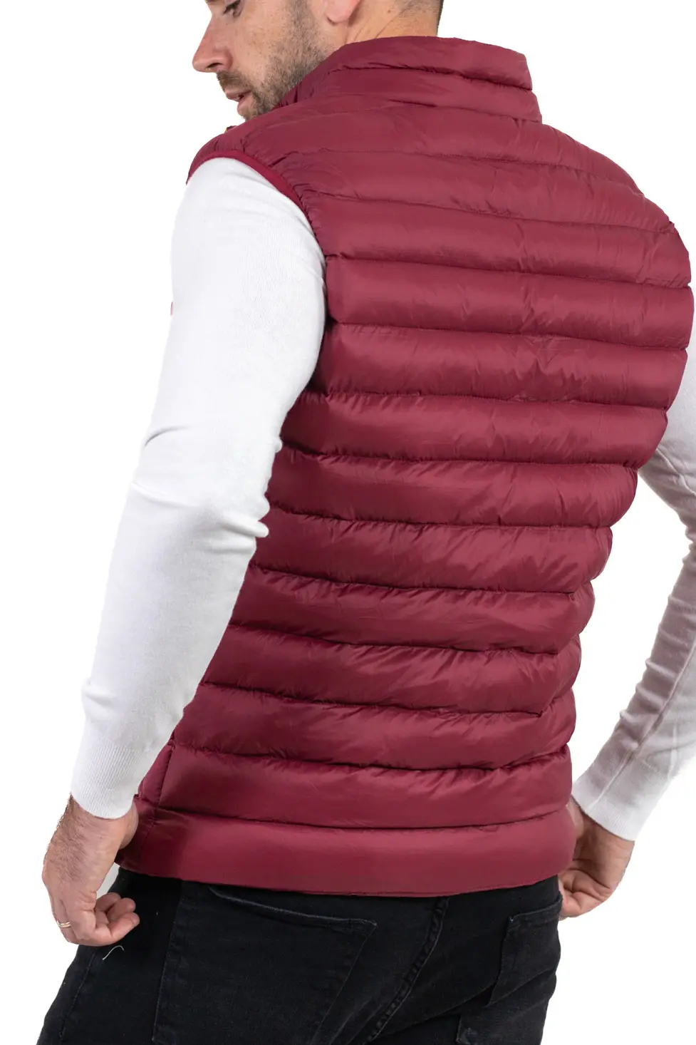 Vestă matlasată bordo bărbați – grosime medie, casual [6]