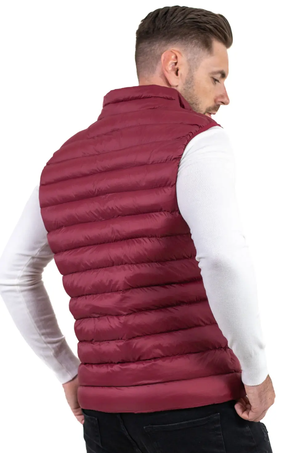 Vestă matlasată bordo bărbați – grosime medie, casual [5]