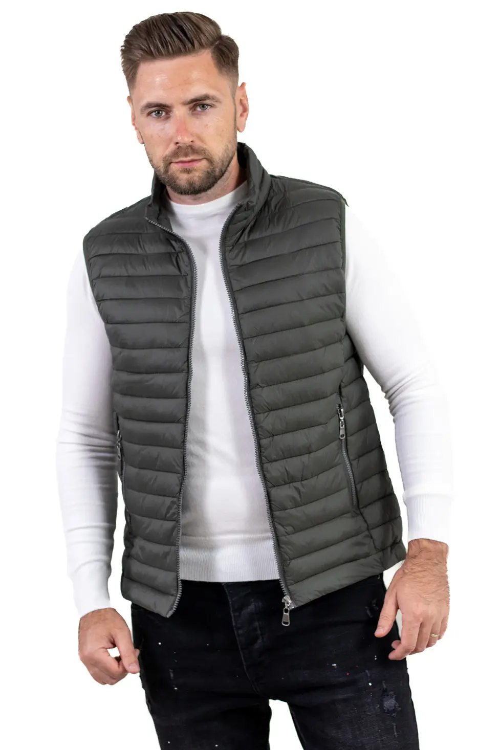 Vesta regular fit usoara verde militar subtire [3]