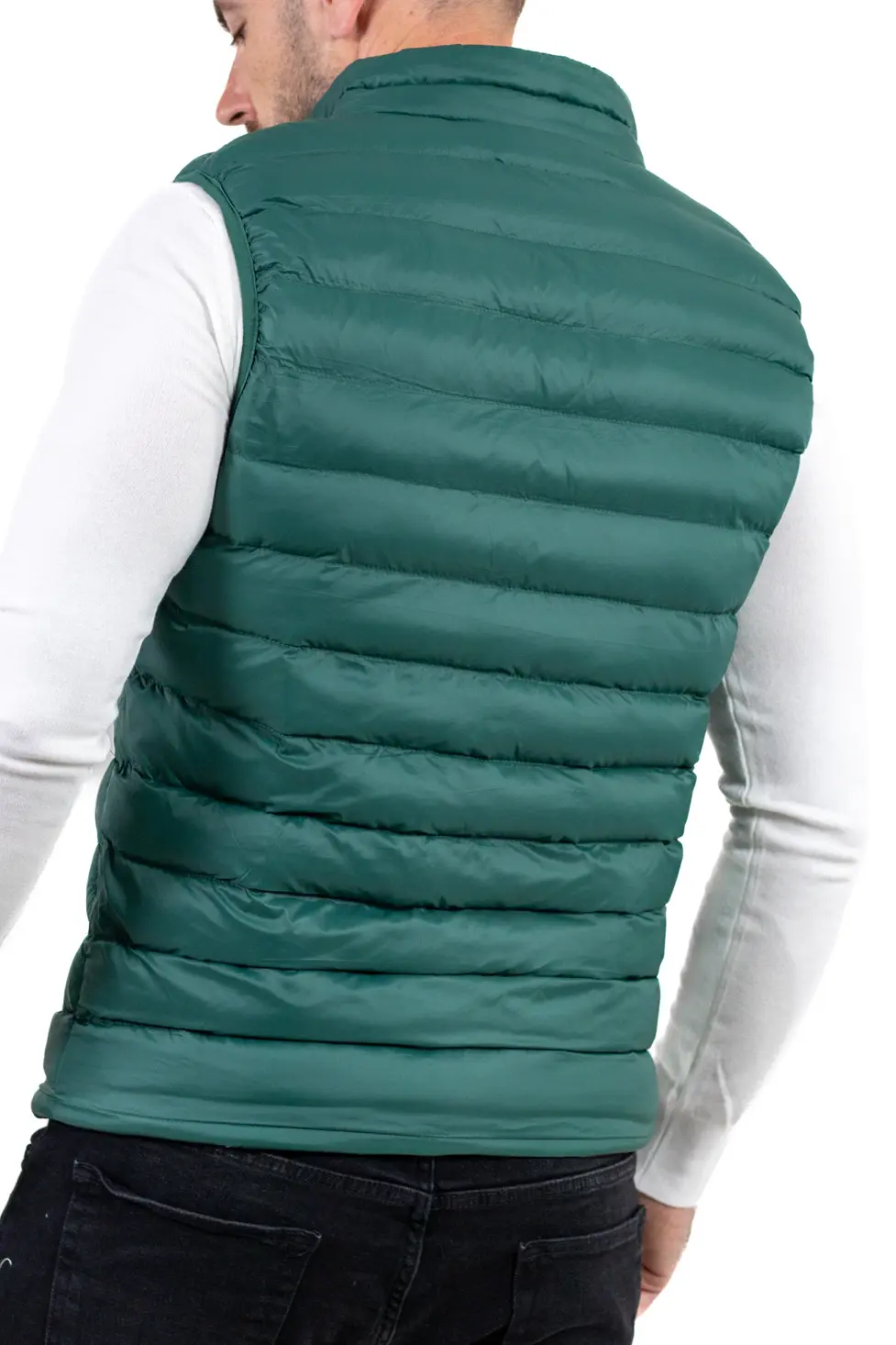 Vestă matlasată verde bărbați – grosime medie, casual [5]