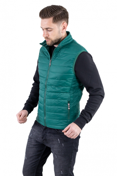 Vesta slim fit usoara verde subtire [2]