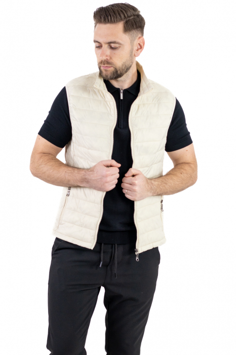 Vesta slim fit usoara crem subtire [3]