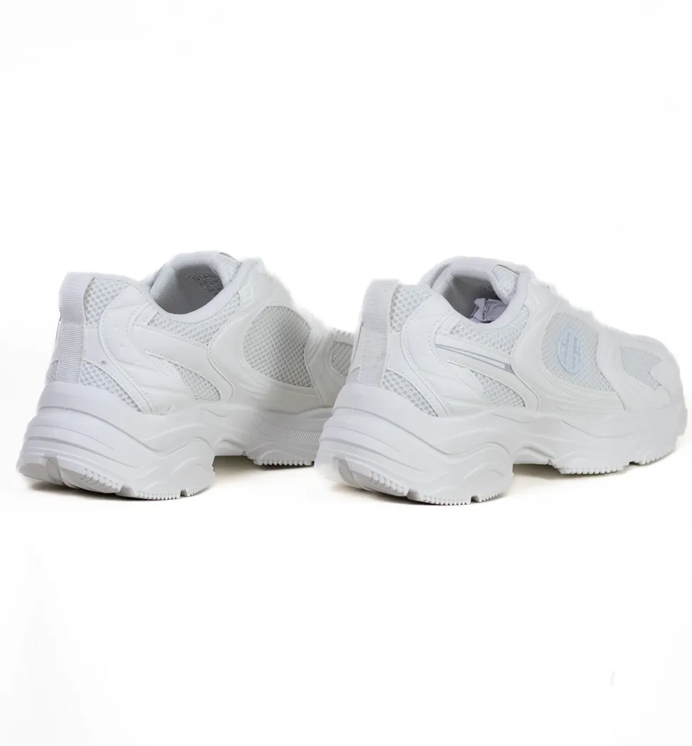 Adidasi albi din piele ecologica cu plasa [5]