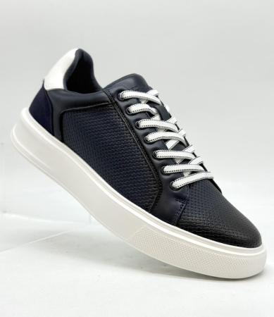 INCALTAMINTE - Pantofi casual bleumarin cu sireturi contrast