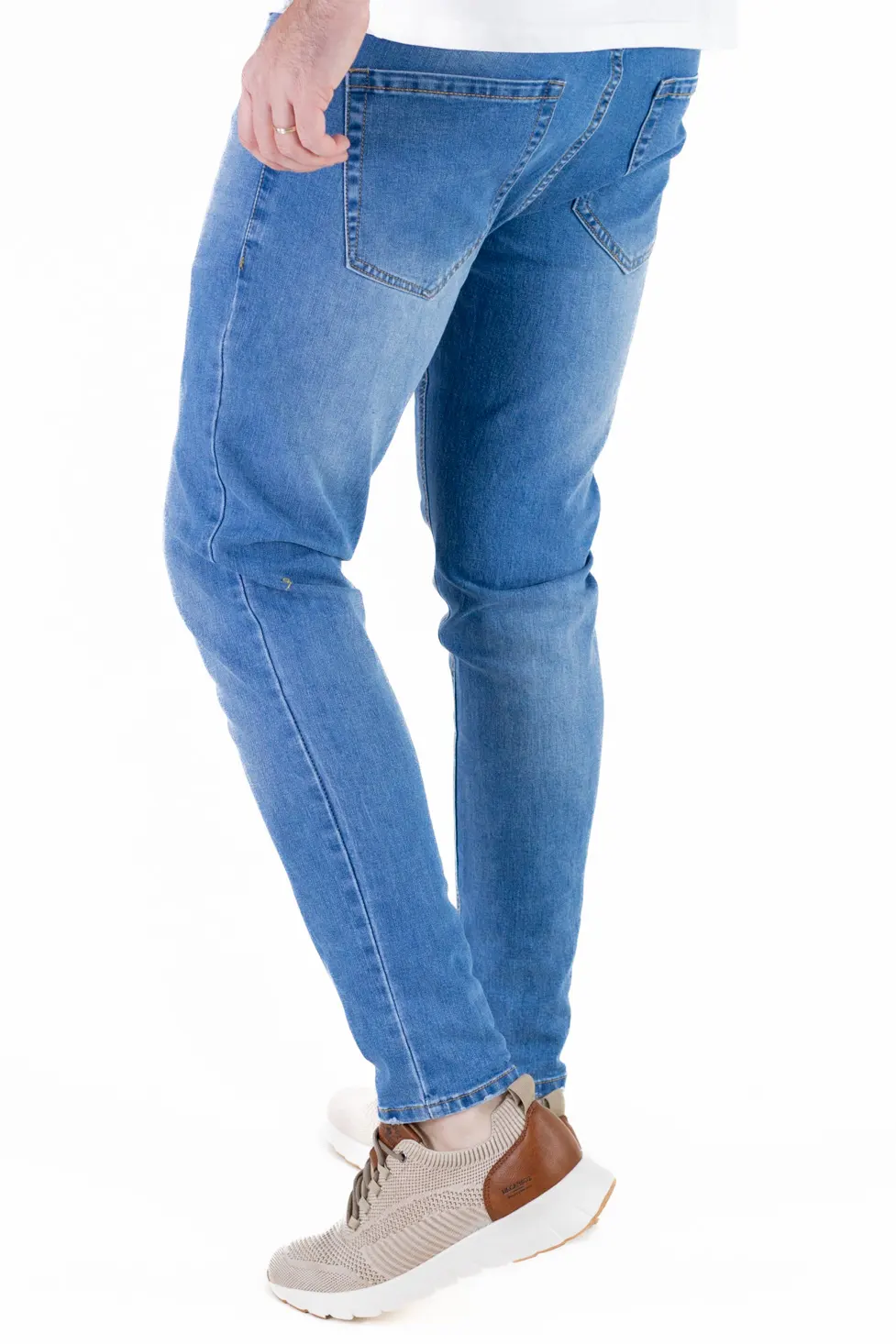 Blugi simpli barbati slim fit – albastru prespalat [5]