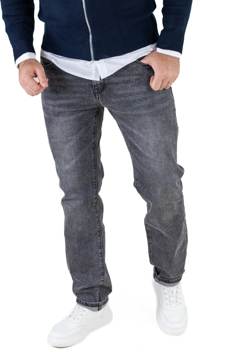 Noutati - Blugi simpli barbati regular fit gri