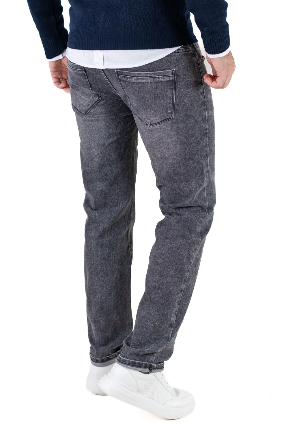 Blugi simpli barbati regular fit gri [4]