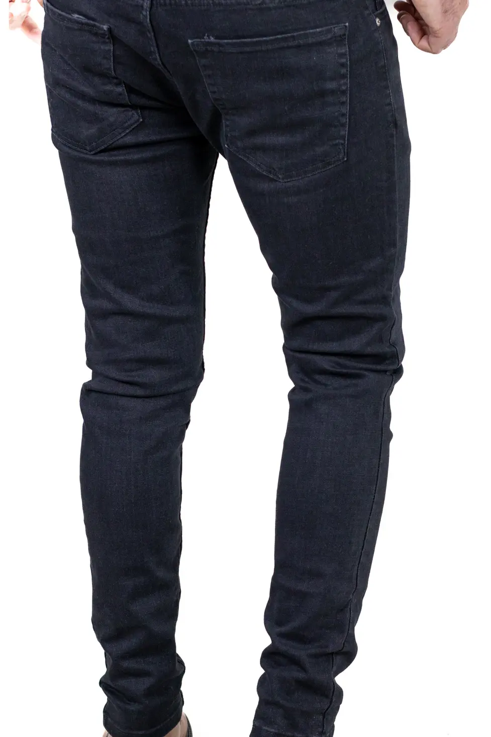 Blugi simpli negri bărbați regular fit, cu efect prespalat [3]