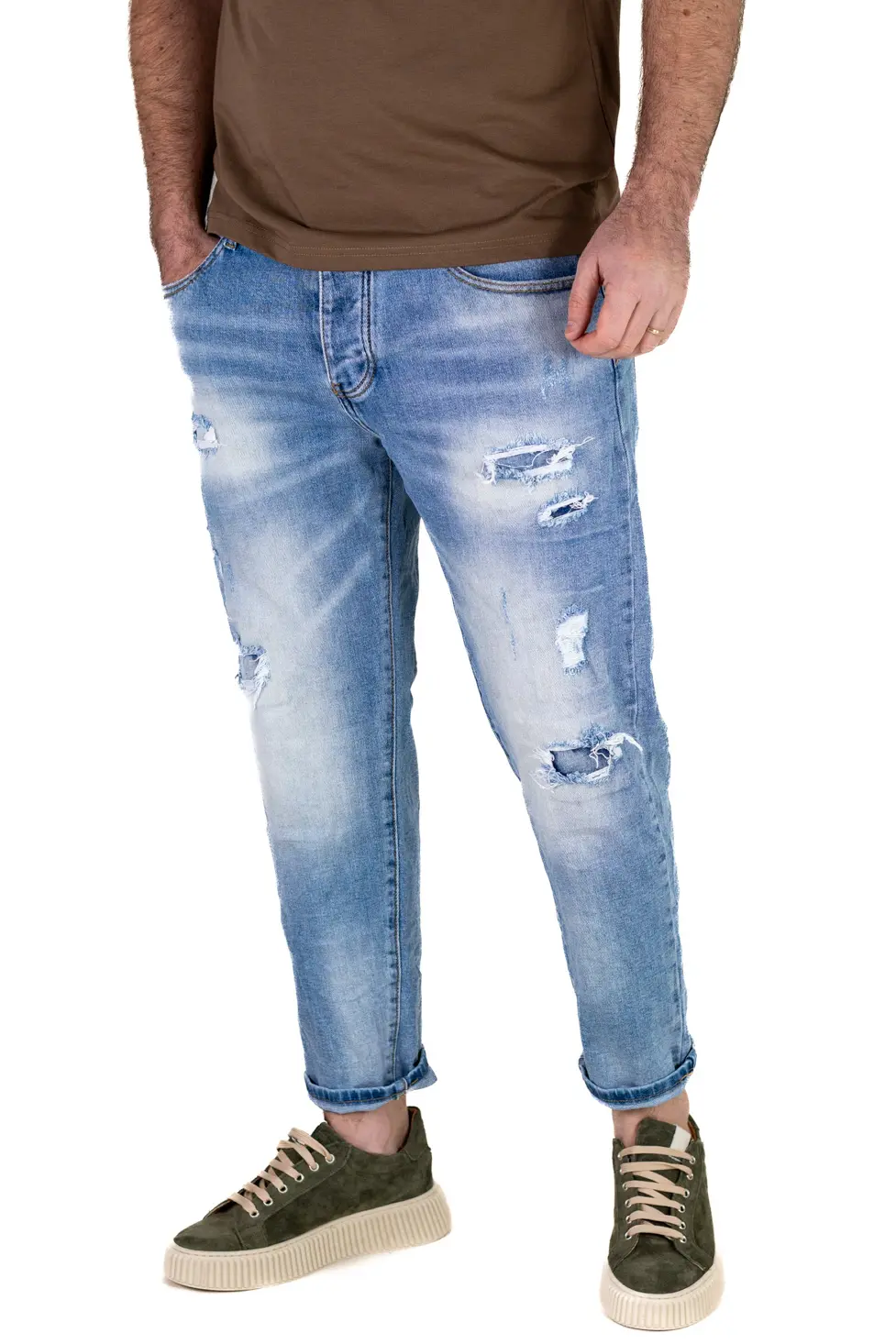 BLUGI - Blugi Bărbați Carrot Fit – Denim Elastic și Confortabil