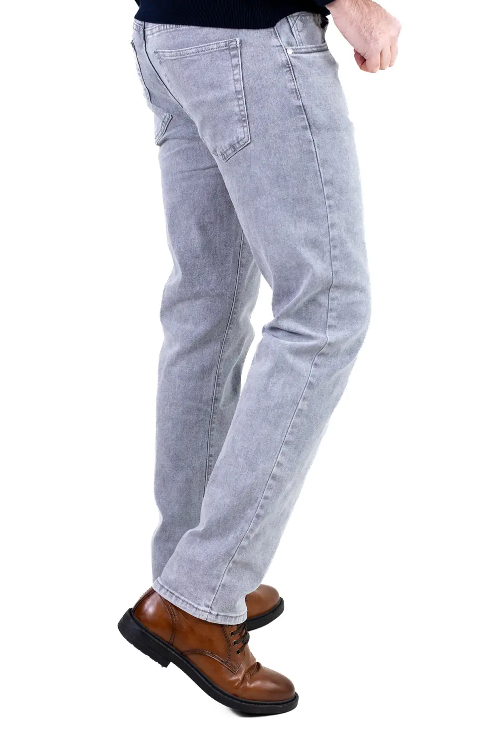 Blugi bărbați regular fit, model simplu, gri [4]