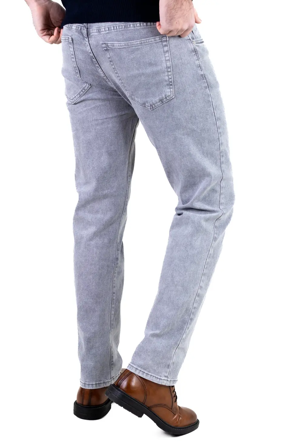 Blugi bărbați regular fit, model simplu, gri [6]