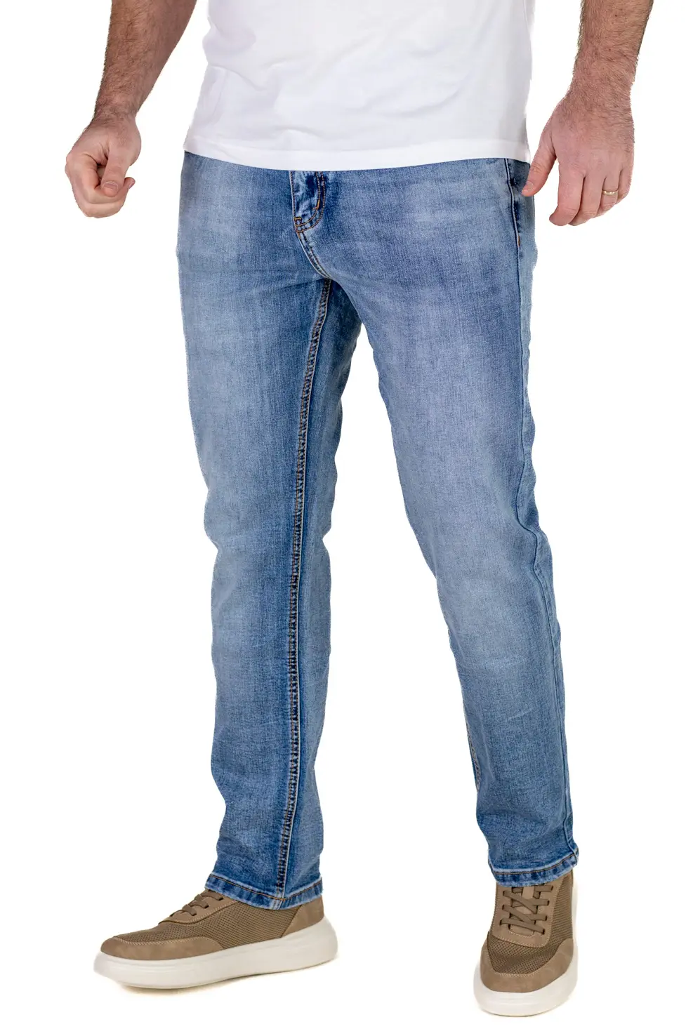 BLUGI - Blugi bărbați regular fit, model simplu, albastru deschis