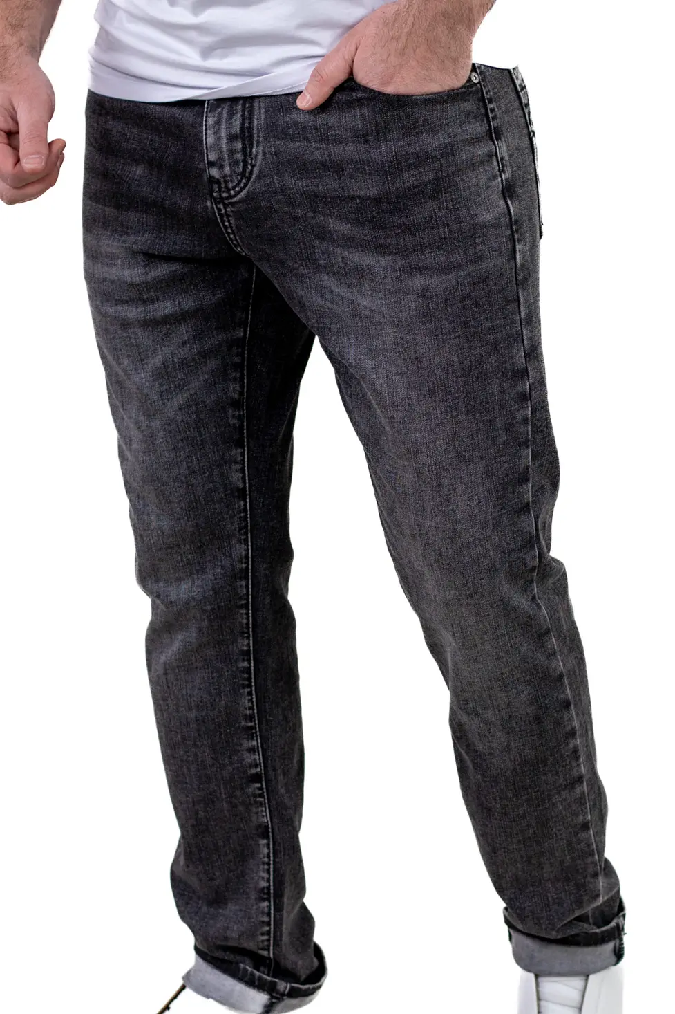 Blugi bărbați regular fit – gri antracit wash [4]