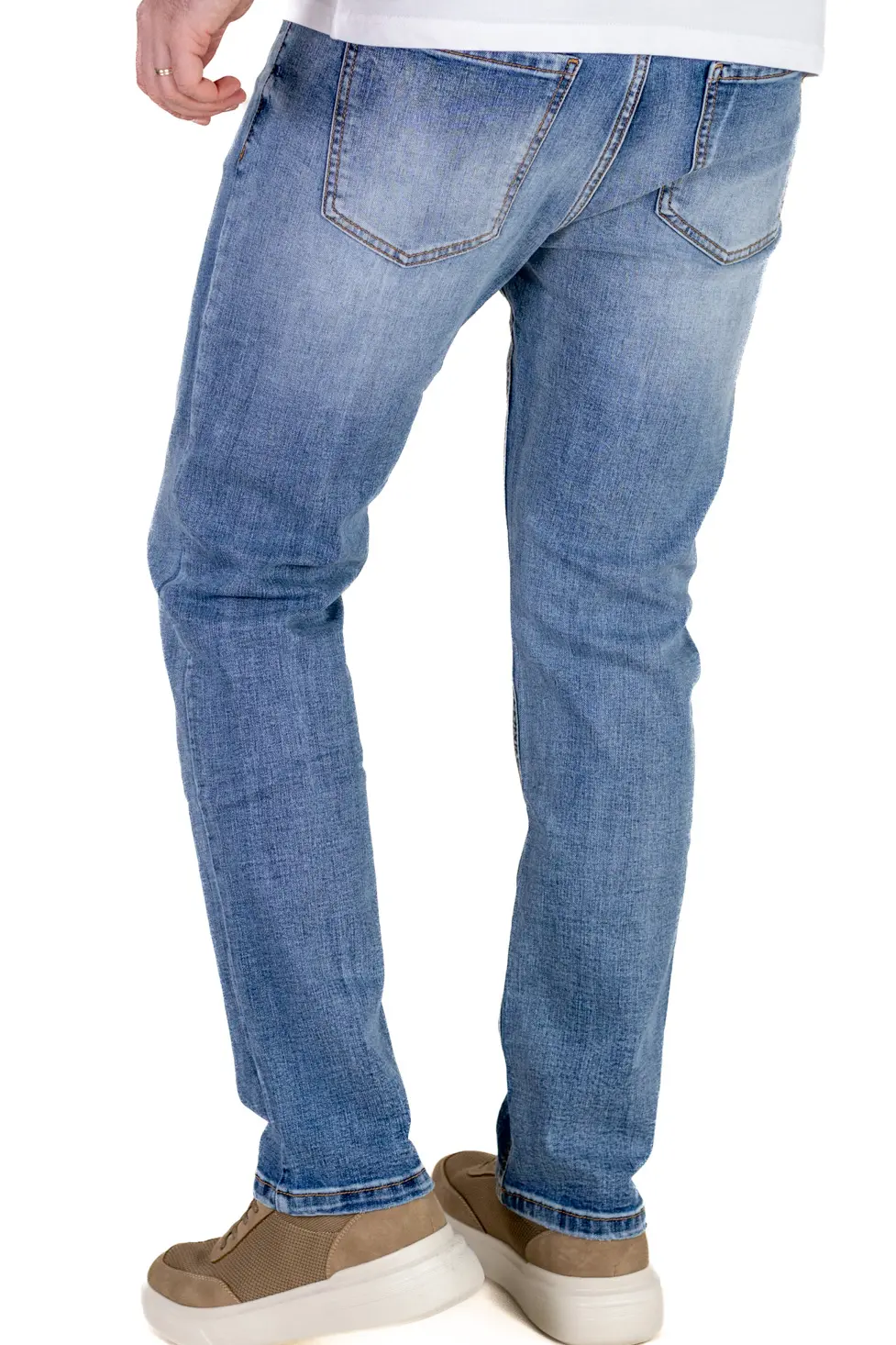 Blugi bărbați regular fit, model simplu, albastru deschis [7]