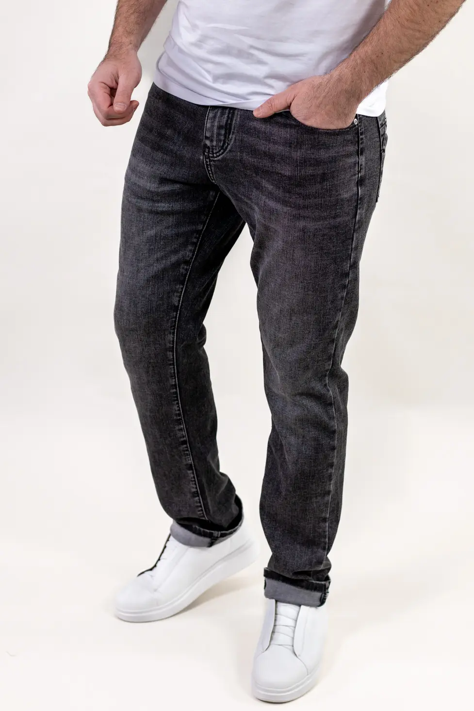 Blugi bărbați regular fit – gri antracit wash [2]