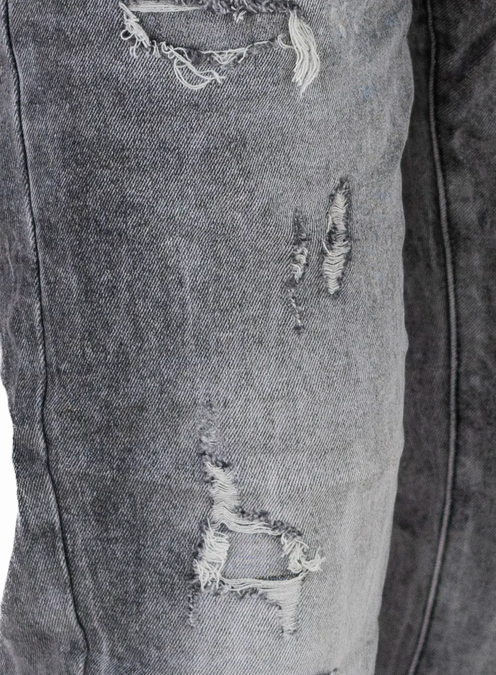 Blugi barbati slim fit gri cu rupturi si pete de vopsea [7]