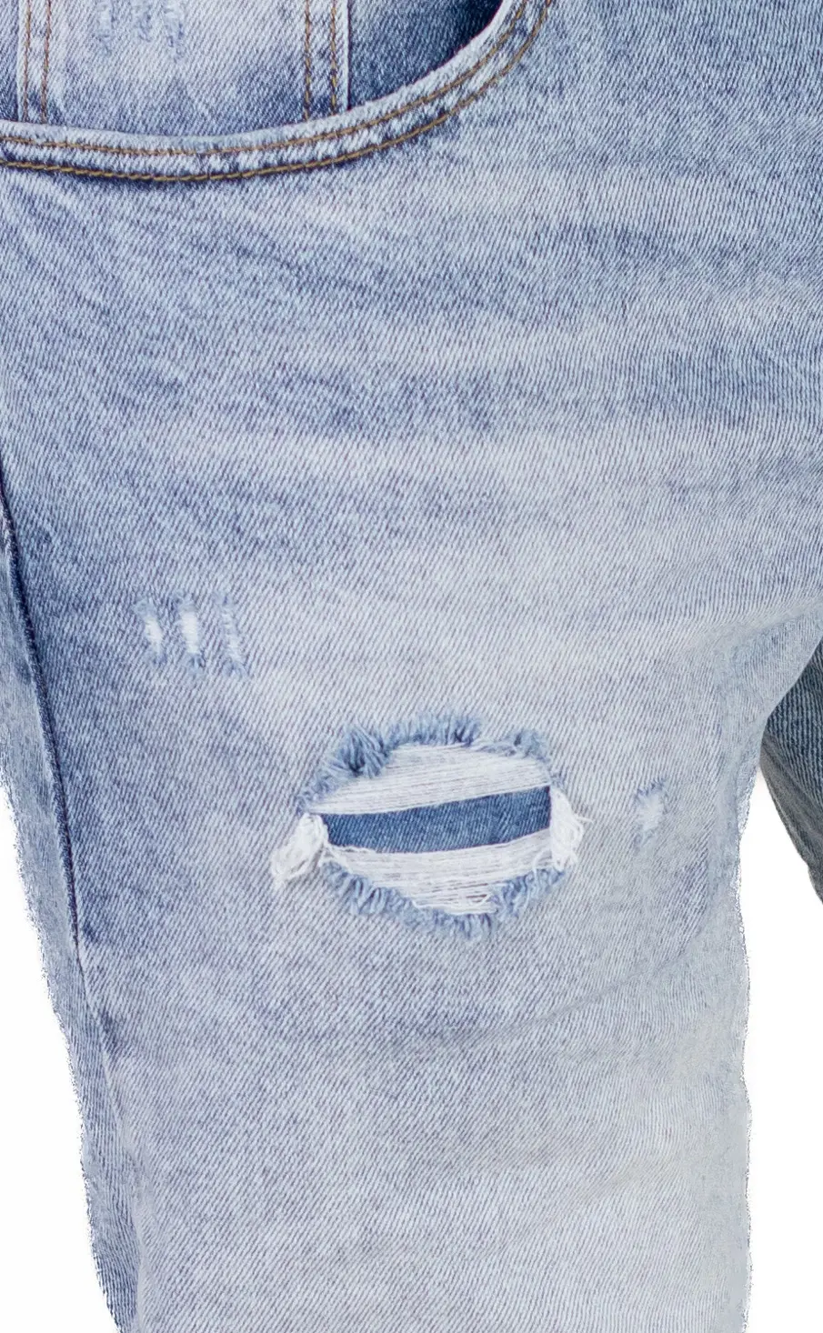 Blugi barbati slim fit deschisi cu rupturi [5]