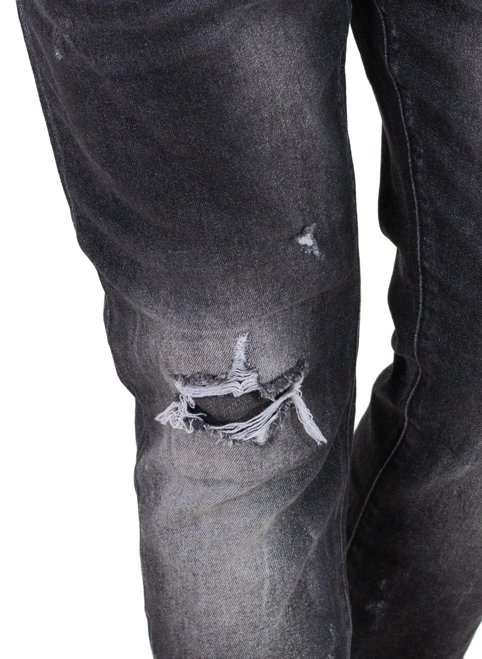 Blugi barbati slim fit – negri cu rupturi [7]