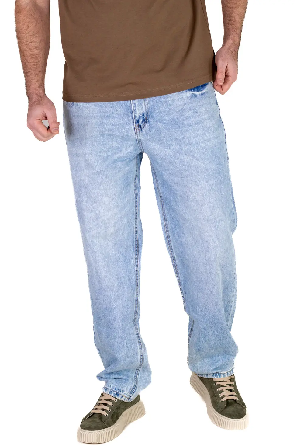 Blugi Bărbați Baggy Fit Albastru Vintage – Stil Retro Streetwear [3]