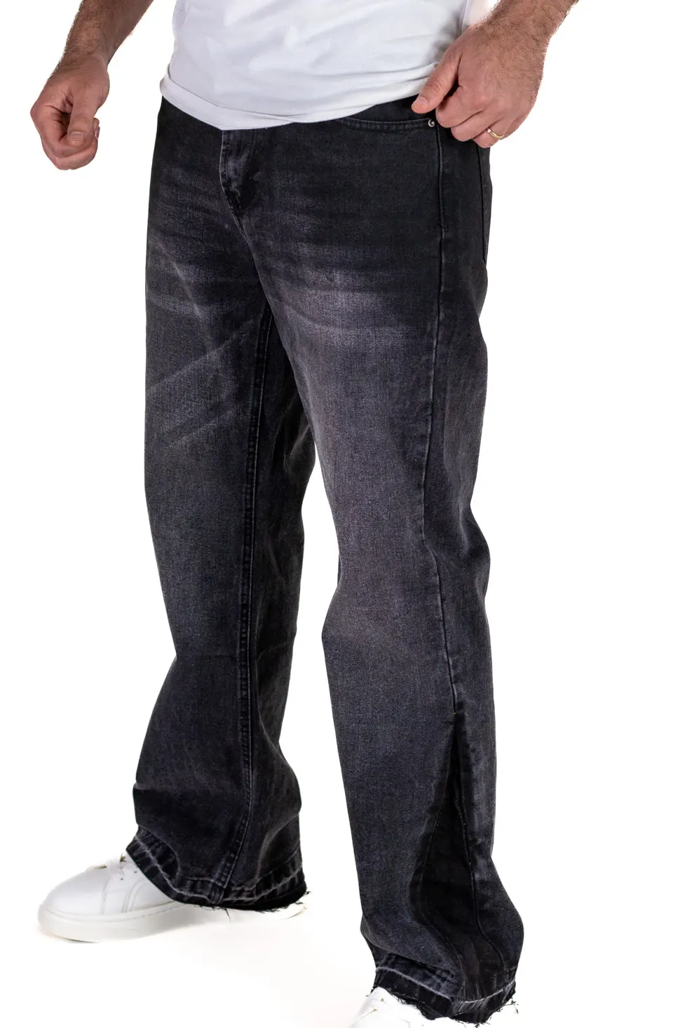 Blugi barbati straight-fit gri [5]