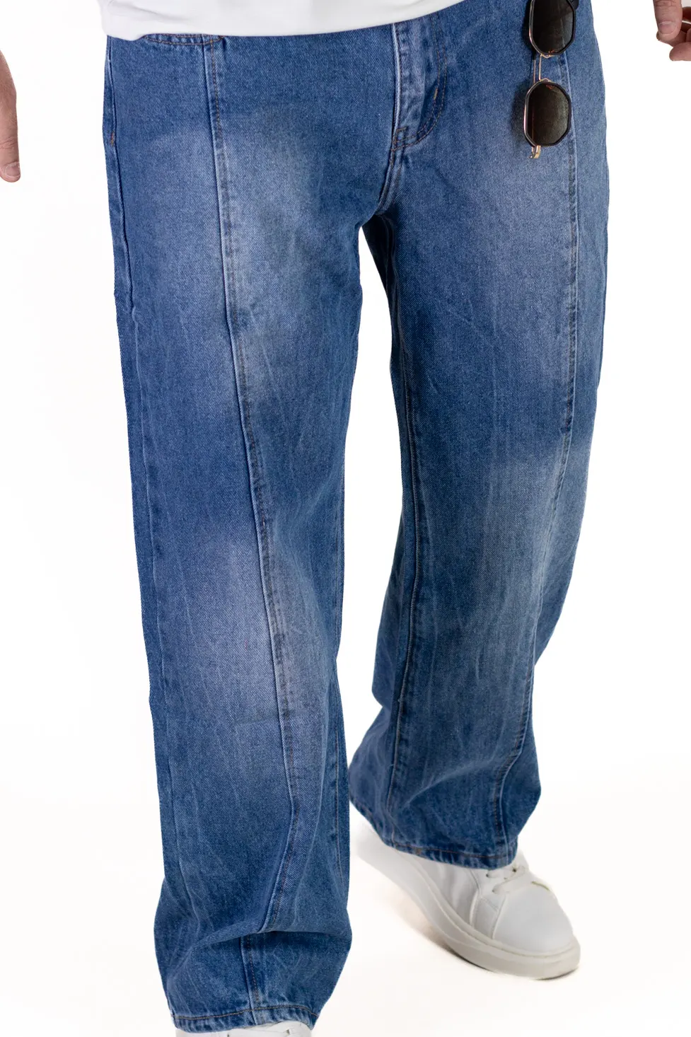 Blugi barbati straight-fit cu cusatura frontala prominentă [6]