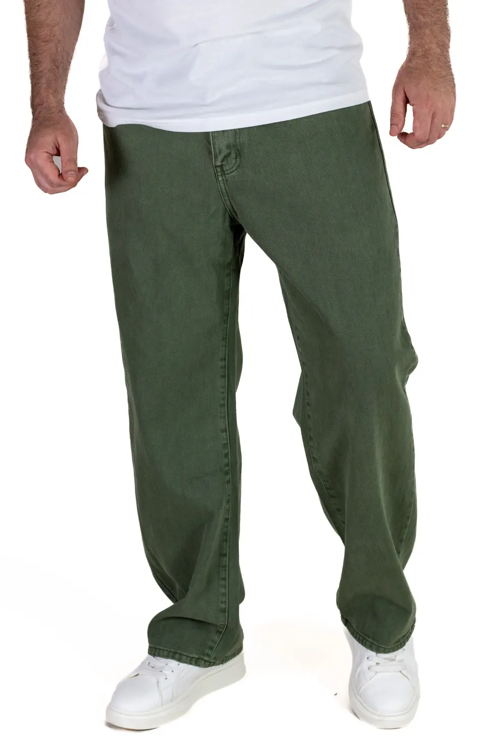 BLUGI - Blugi barbati straight-fit verde măsliniu