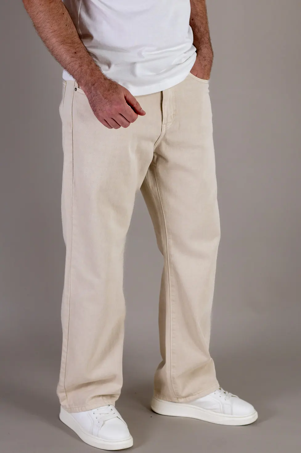 BLUGI - Blugi barbati straight-fit crem