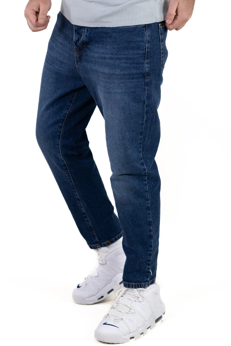 Blugi boyfriend bărbați din bumbac 100%, albastru închis [2]