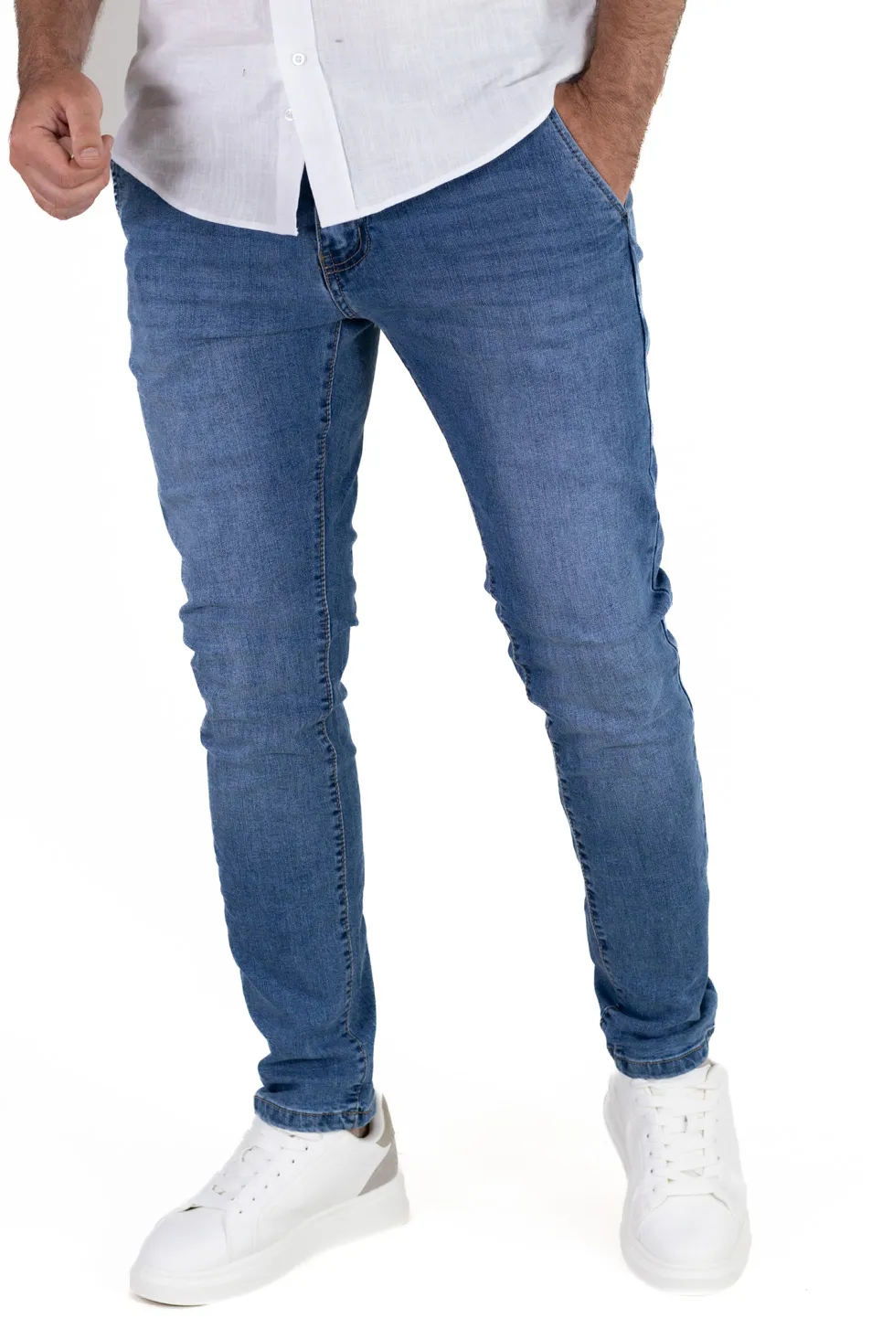 BLUGI - Blugi eleganti slim fit bărbați, albastru denim