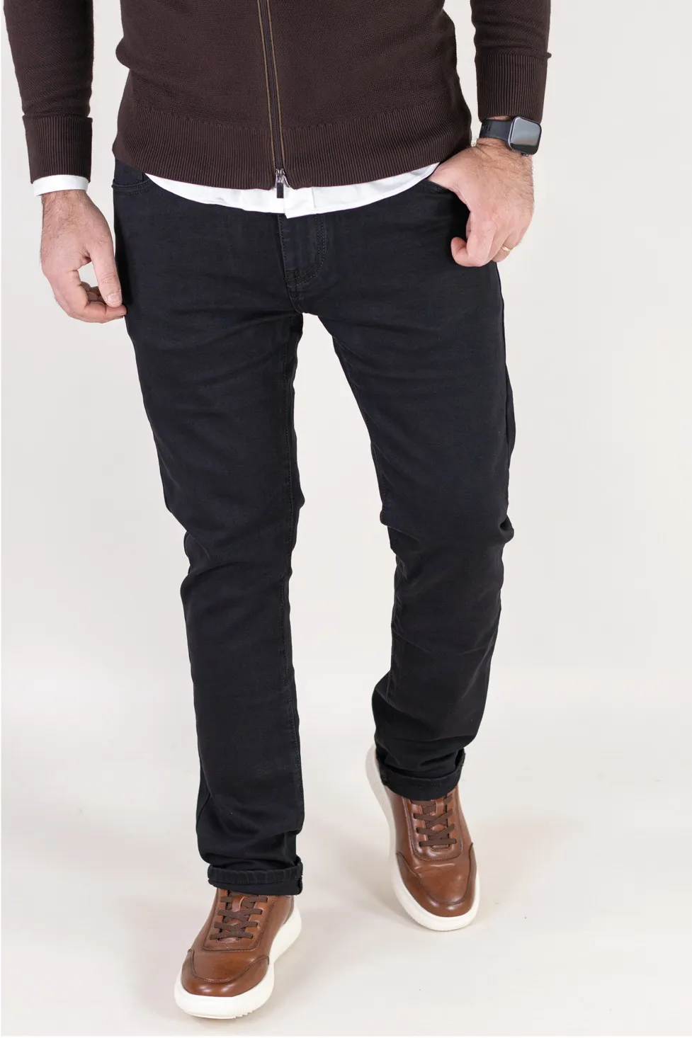 Blugi negri simpli barbati regular fit [2]