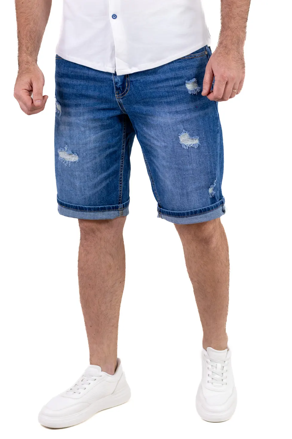 Blugi scurți pentru bărbați – Stil Ripped [1]