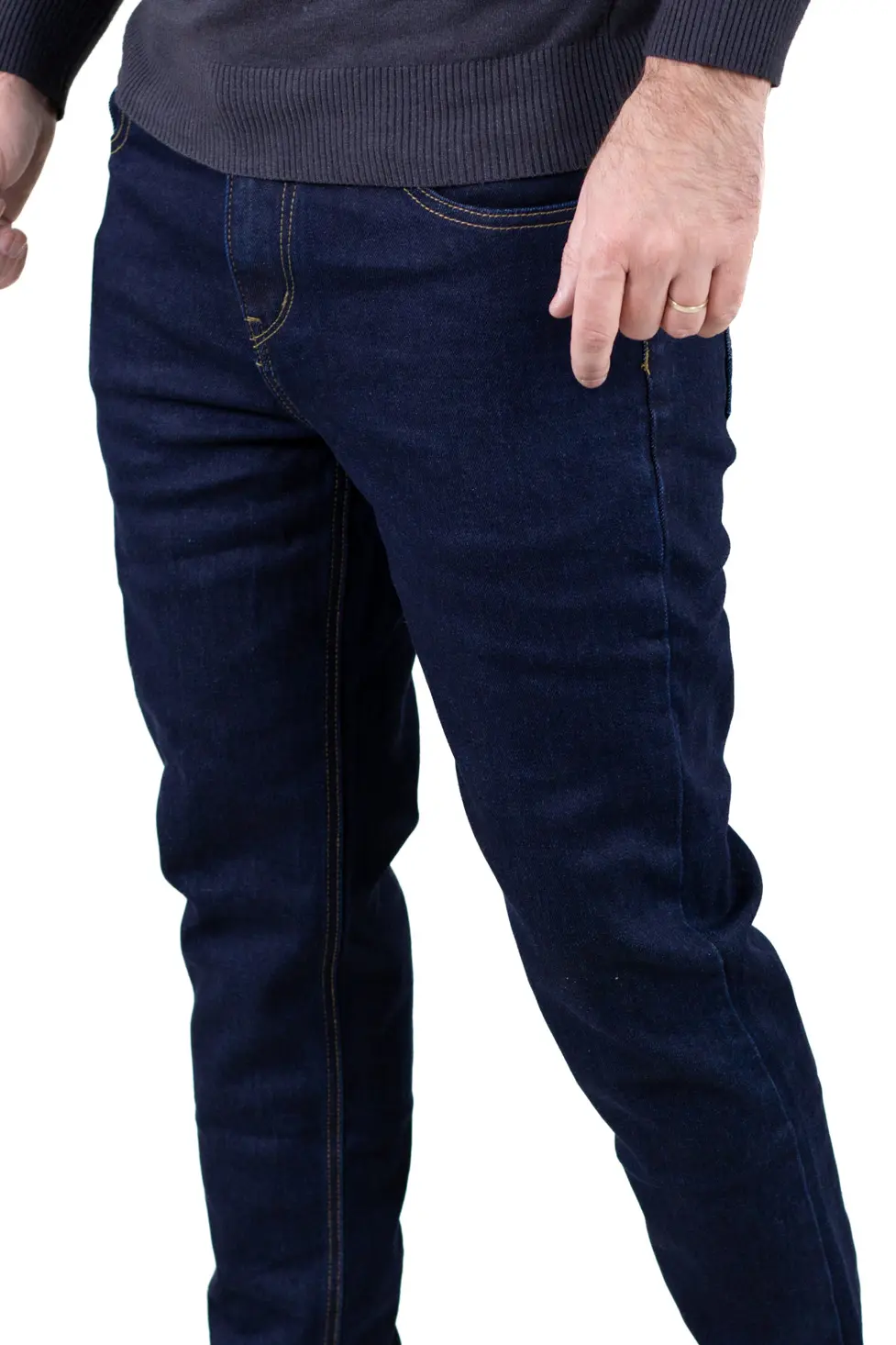 Blugi simpli bărbați regular fit albastru indigo [1]