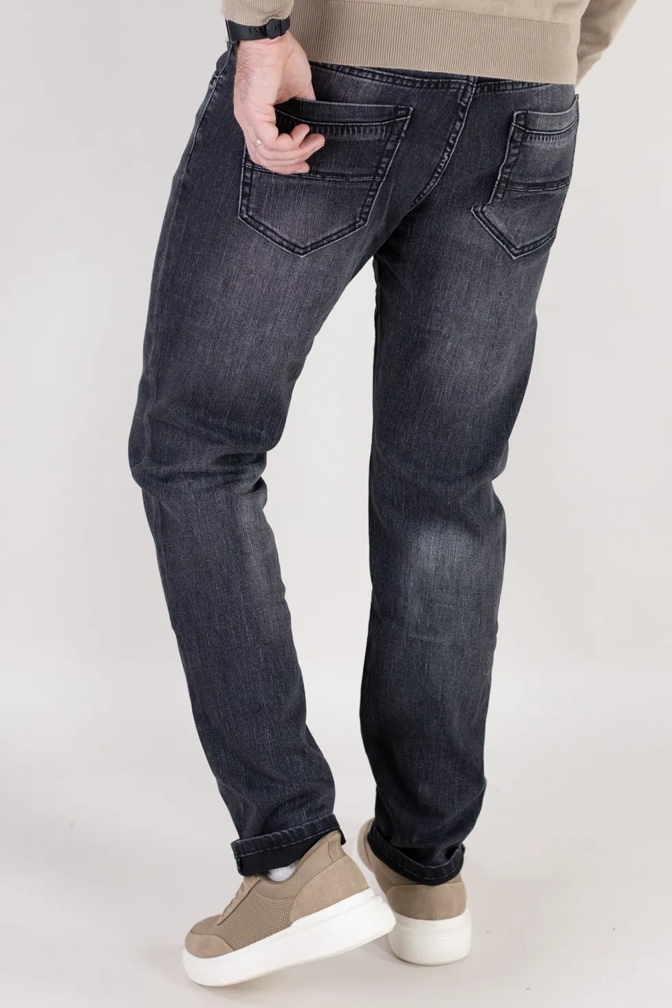 Blugi gri simpli barbati regular fit [6]