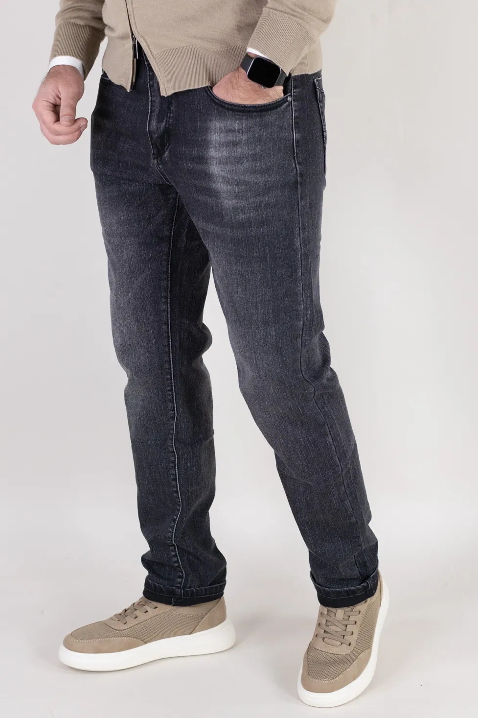 Blugi gri simpli barbati regular fit [2]