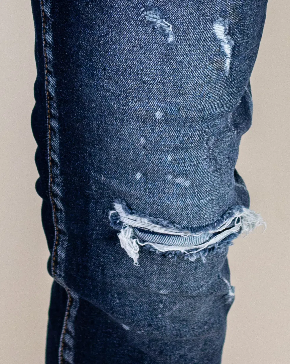 Blugi barbati slim fit – albastru închis [2]