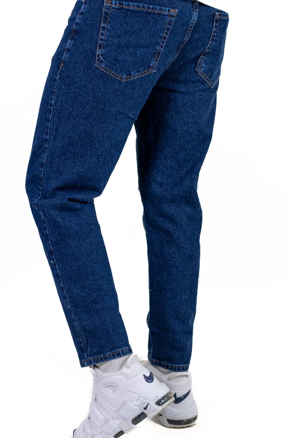 Blugi boyfriend bărbați din bumbac 100%, albastru indigo [4]