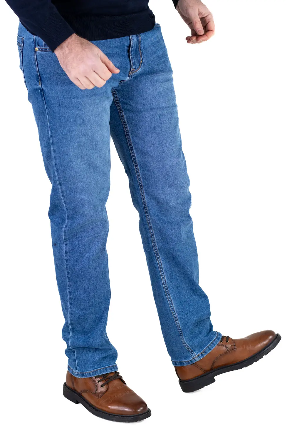 Noutati - Blugi bărbați regular fit, model simplu, albaștri