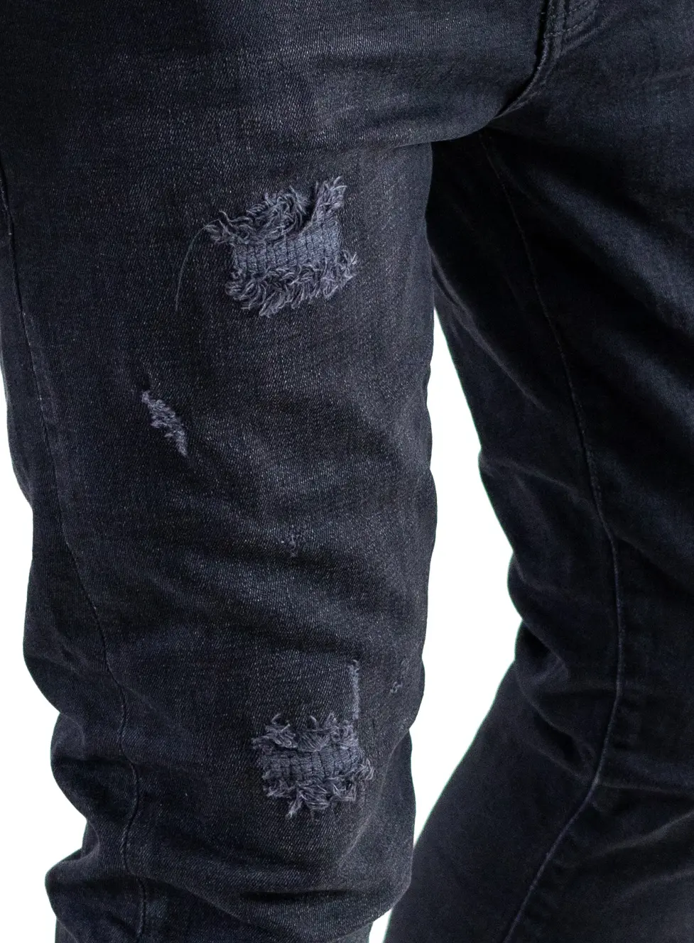 Blugi skinny fit negri bărbați – Denim premium cu efect uzat [6]