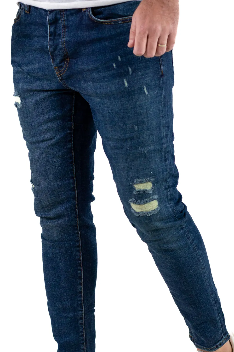 Blugi skinny fit albastru-verzui bărbați [2]