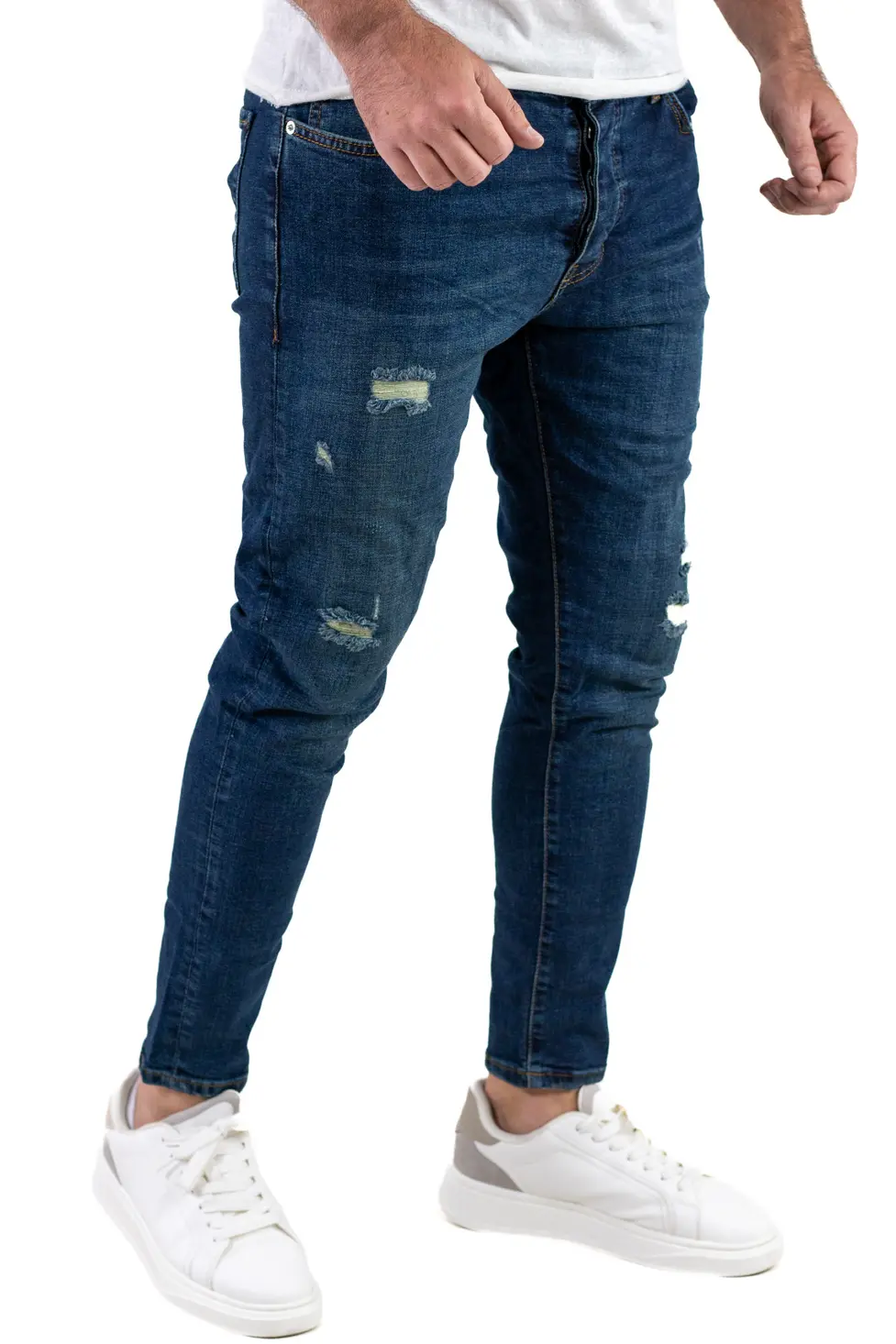 Blugi skinny fit albastru-verzui bărbați [3]