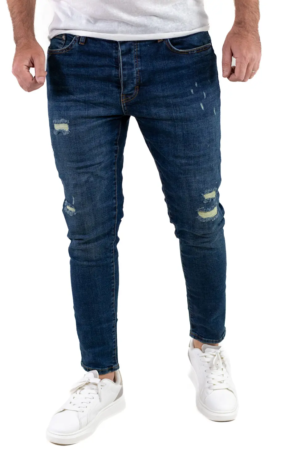 Promotii - Blugi skinny fit albastru-verzui bărbați