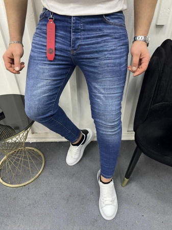 Promotii - Blugi skinny fit albastri simpli