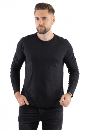 Bluza bumbac basic neagra barbati [2]