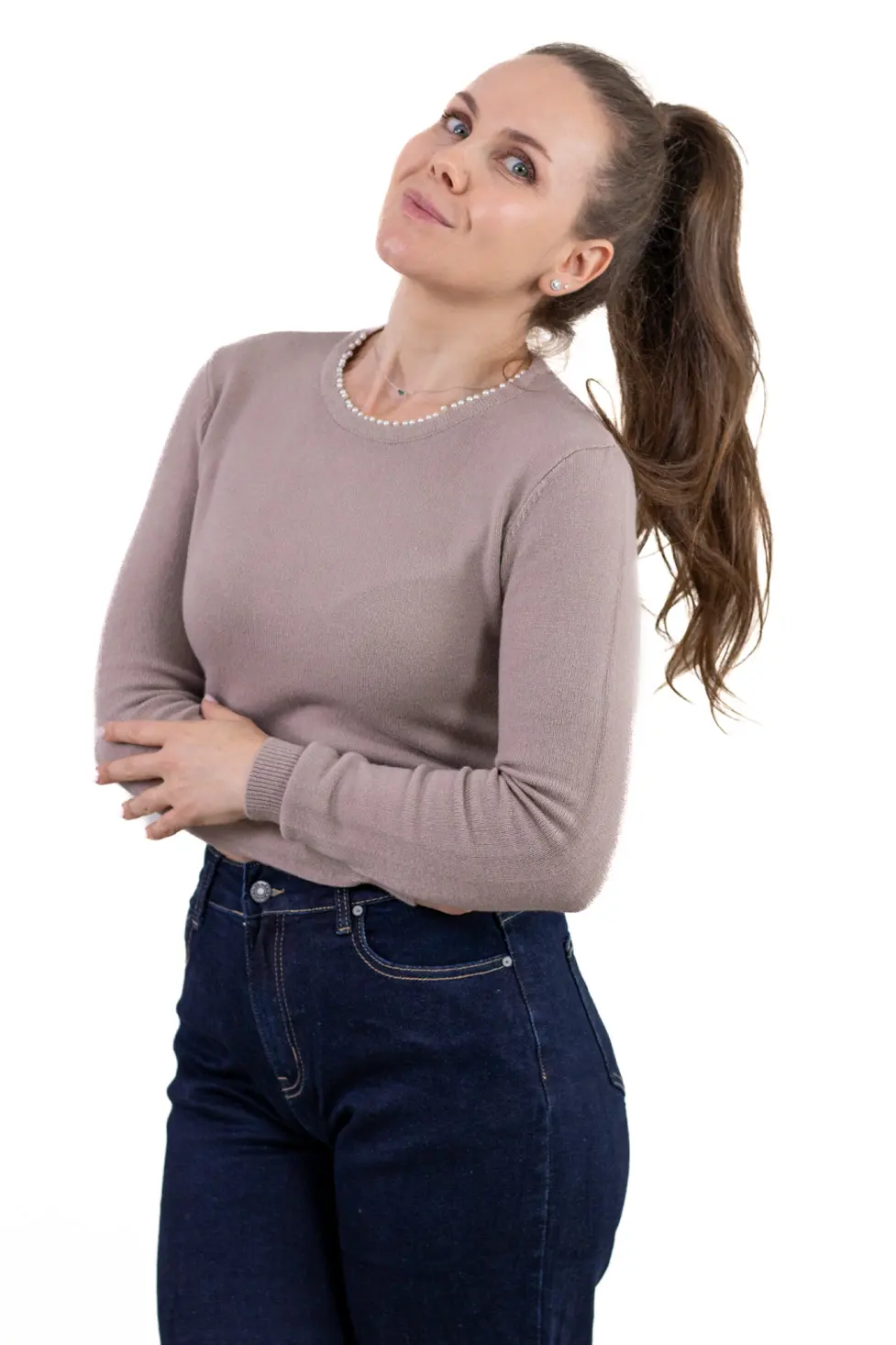 Bluză din tricot cu perle la guler – eleganță, stil și confort feminin [4]